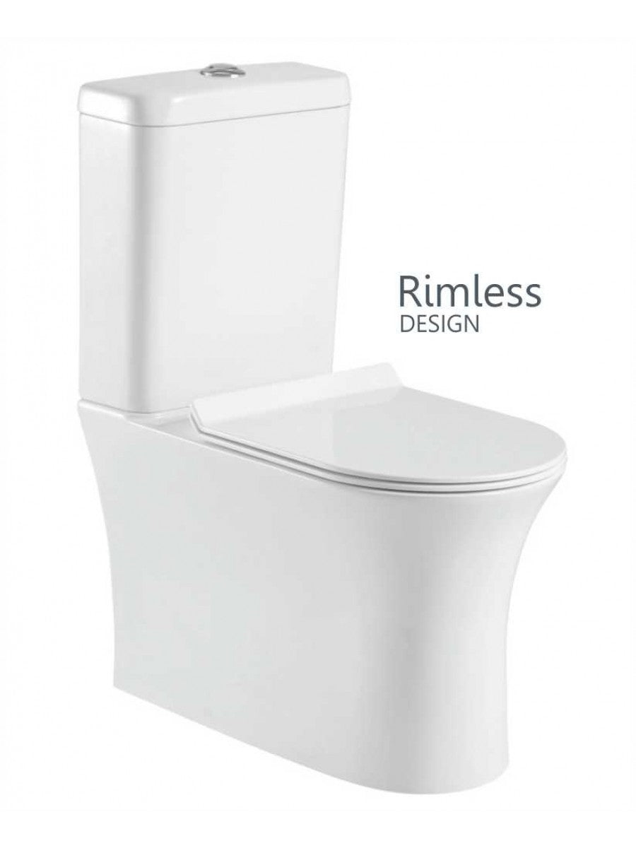 Amanda Rimless Comfort Height Fully Shrouded WC - Slim Soft Close Seat