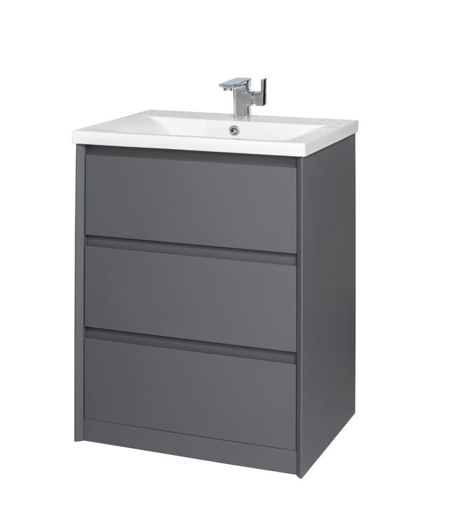 Urbino 600mm Basin & Floor Standing Unit Graphite