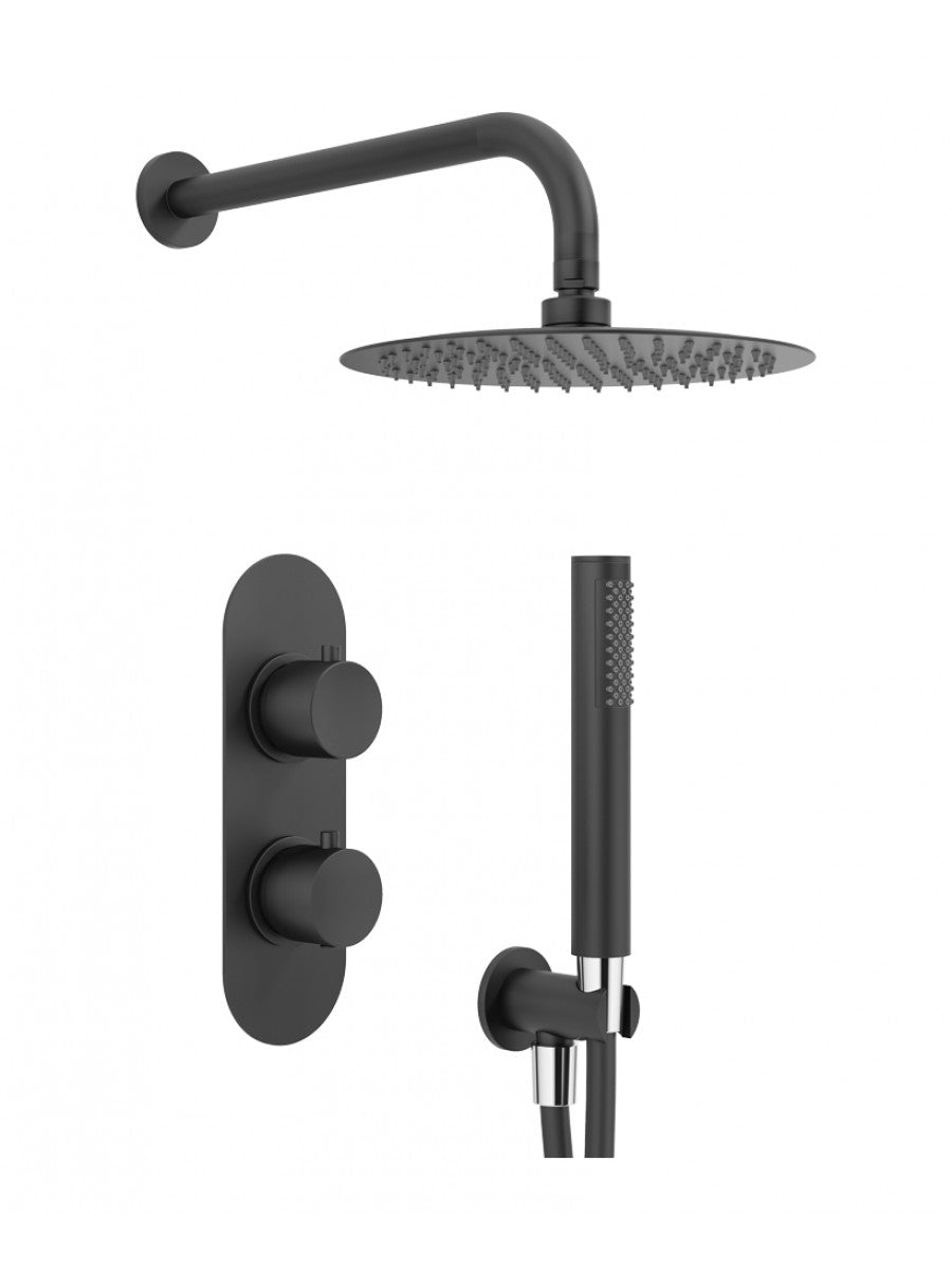 Nero Black Twin Outlet Concealed Shower Kit