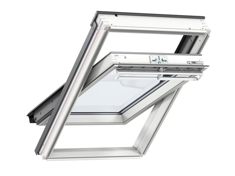 Velux White Painted Centre Pivot Roof Window - 66X118Cm