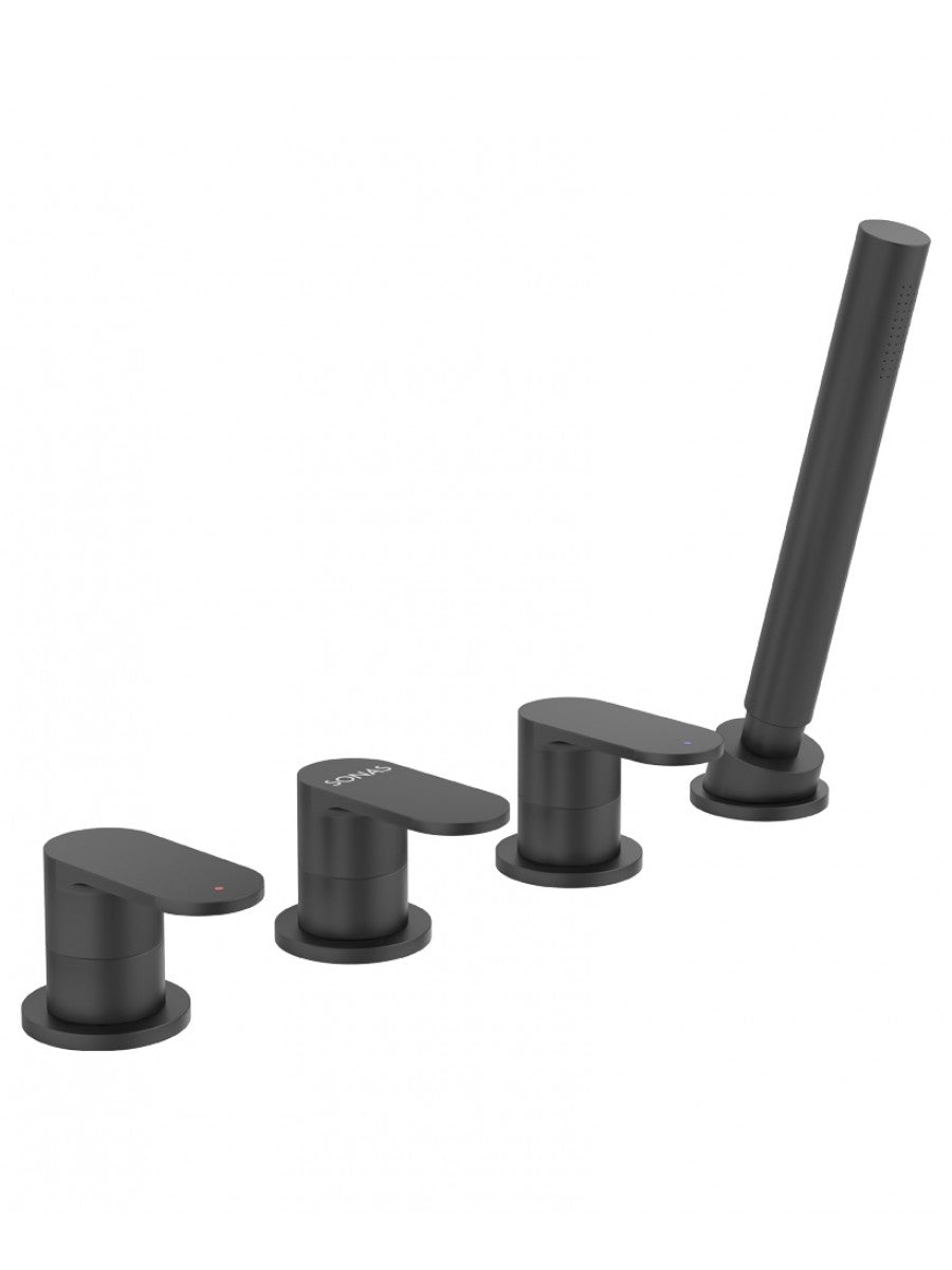 Norfolk 4 Hole Bath Shower Mixer Matt Black