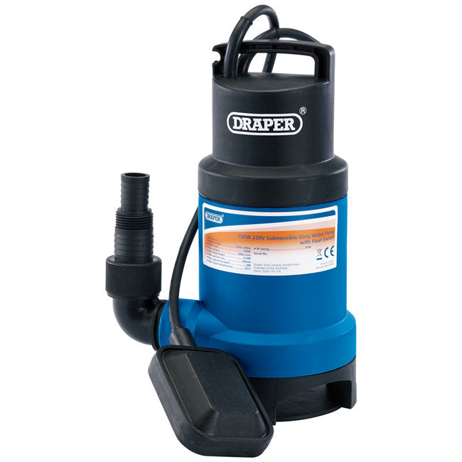 Draper 750W Dirty Water Pump With 32mm Layflat Hose