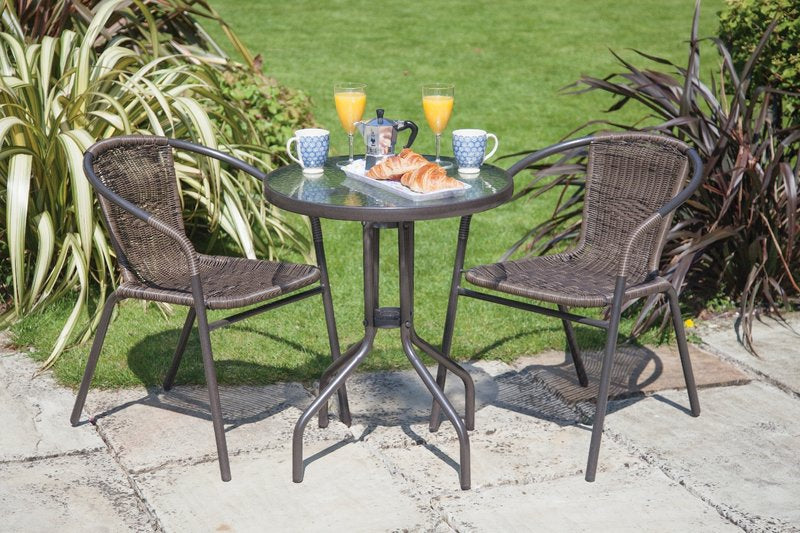 Rattan Bistro Set 2 Chairs and Table