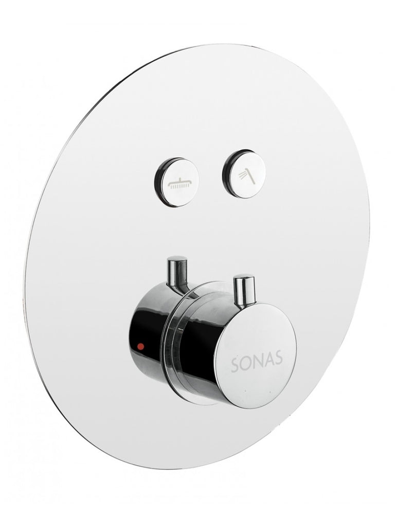 Push Thermostatic Concealed Valve Round Plate